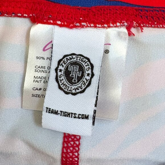 Team Tights Women's Size Small Red/Blue Zubaz Style Print Buffalo Bills Colors - Picture 2 of 4
